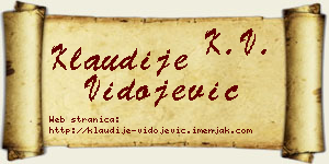 Klaudije Vidojević vizit kartica